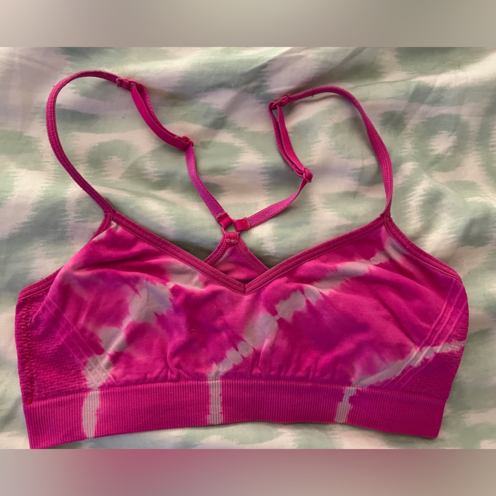 Victorias Secret PINK Unlined Racerback Lounge Yoga Bralette Bra Small Pink